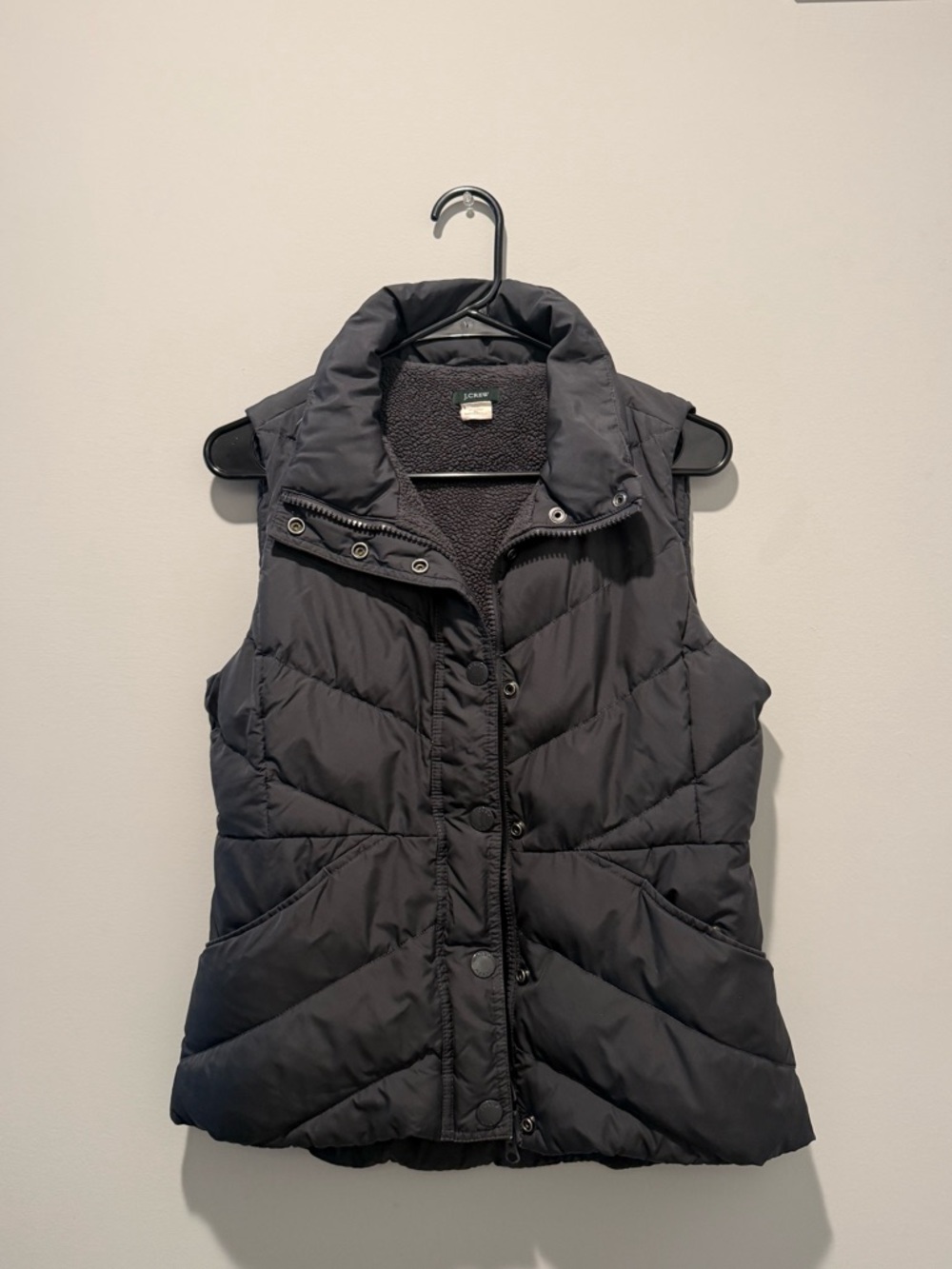 J. Crew Black Quilted Puffer Vest